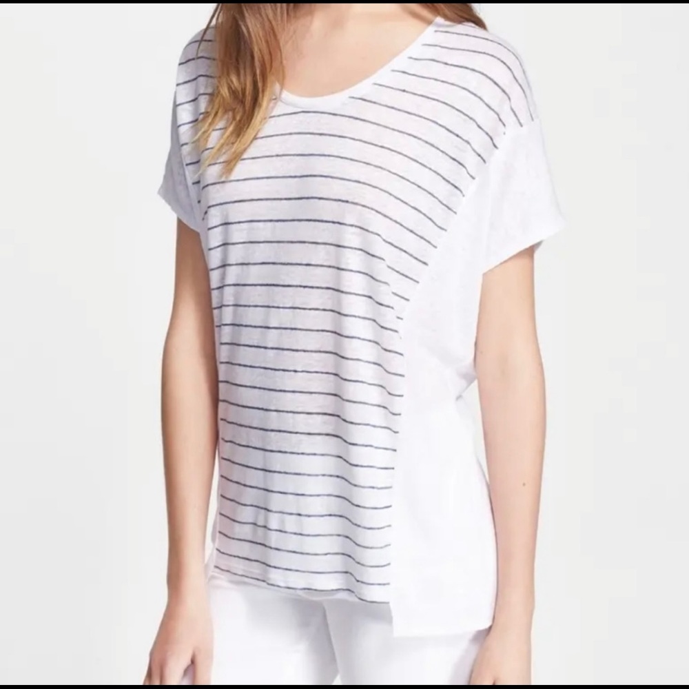 Vince stripped, linen cocoon tee